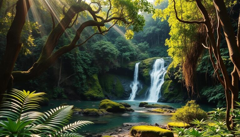 hidden waterfalls in queensland rainforest
