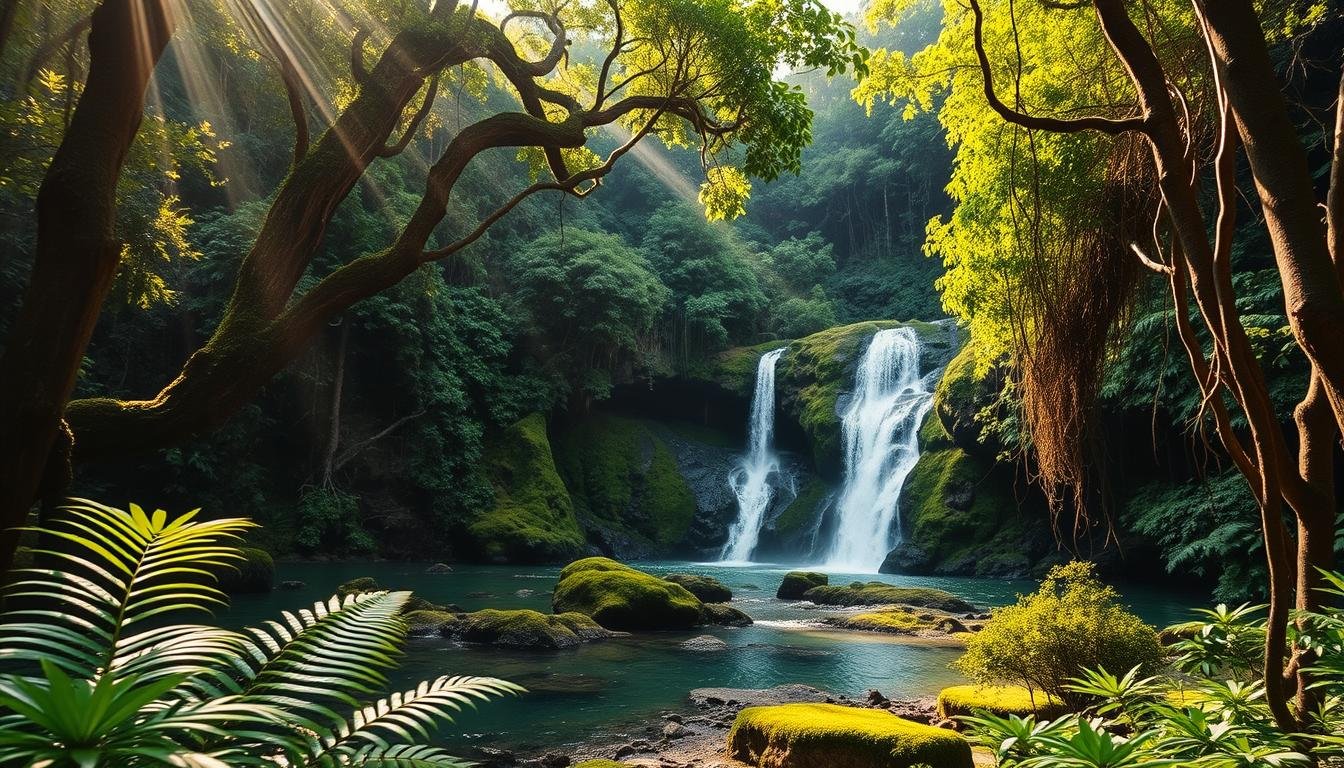 hidden waterfalls in queensland rainforest